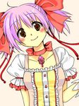  blush bow gloves hair_bow kaname_madoka magical_girl mahou_shoujo_madoka_magica pink_eyes pink_hair short_hair short_twintails smile solo twintails ume 