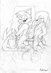  anal_penetration anthro battle_angel canine fox gay greyscale group group_sex knuckles_the_echidna male mammal miles_prower monochrome penetration sega sex sketch sonic_(series) threesome train_position 