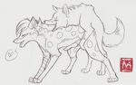 &hearts; 2009 anal anal_penetration canine doggy_position feral from_behind gay knot male nightabsol penetration penis sketch wolf 