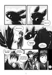  black_and_white comic dragon english_text feral greyscale hair hiccup hiccup_(httyd) how_to_train_your_dragon human lando male mammal monochrome night_fury scalie tail text the_devil_you_know toothless wings 