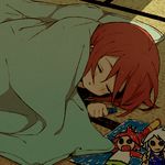  bad_id bad_pixiv_id blanket crayon drawing inazuma_eleven inazuma_eleven_(series) kiyama_hiroto male_focus nagumo_haruya red_hair sleeping solo suzuno_fuusuke tochiko_(spi) under_covers 