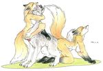  breasts canine doggy_position el_muzzle_rover female fox male multi_cock nipples nude penetration sex smile stand_and_carry_position straight taur threesome tongue_out vaginal vaginal_penetration wolf 