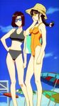  bag beach bikini black_hair bow brown_hair cap hair_bow hat highres kobayakawa_miyuki one-piece_swimsuit screencap shoulder_bag stitched straw_hat sunglasses swimsuit tsujimoto_natsumi umbrella you&#039;re_under_arrest you're_under_arrest 