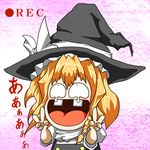  1girl ahegao blonde_hair comedy female funny hat kirisame_marisa parody pixiv_thumbnail potato_pot resized solo tears teeth touhou what witch_hat 