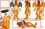  3d_model_sheet anthro anus blue_eyes breasts butt charizard cleavage clothed clothing collar dragon fatalis female fire hair horn horns lying model_sheet navel nintendo nipples nude on_side pok&#233;mon pok&#233;morph pok&eacute;mon pok&eacute;morph pussy raised_tail red_hair settiesama shalinka skimpy solo tail video_games wings 