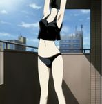  balcony black_panties celty_sturluson durarara!! headless lingerie panties screencap solo stitched third-party_edit underwear 