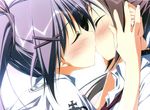  blush close kagome kiss minakami_yuki subarashiki_hibi wakatsuki_kagami yuri 