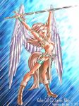  anthro breasts female karabiner solo sword tail weapon wings 