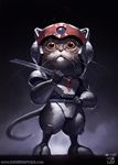  armor cat dave_rapoza hand_on_hip helmet katana kyatto_ninden_teyandee no_humans realistic solo sword weapon yattarou 