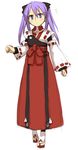  :&lt; archery blush detached_sleeves full_body geta hakama hiiragi_kagami japanese_clothes long_hair lucky_star miko muneate purple_eyes purple_hair red_hakama simple_background sketch solo twintails white_background yu_65026 