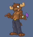  anthro barefoot cervine drunk male mammal moose nanimoose nanimoose_(character) solo standing topless 