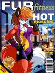  anthro barcode canine chalo clothed clothing cover female fluffy_tail fox fur magazine magazine_cover mammal markings ponytail red_fur socks_(marking) toned 