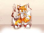  blood canine fox male miles_prower mobian multiple_tails parody solo sonic_(series) tail unknown_artist yandere 
