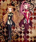  2girls brown_hair canaria_cage code_geass cosplay euphemia_li_britannia female long_hair military military_uniform mind_control multiple_girls nunnally_lamperouge pink_hair purple_eyes tattoo uniform 