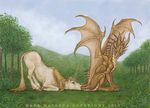  &hearts; &lt;3 ambiguous_gender dark_natasha dragon equine feral horn horns looking_back mammal non-anthro unicorn vore wings 