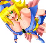  blush breasts cleavage dark_magician_girl duel_monster isna isuna smile yu-gi-oh! yuu-gi-ou_duel_monsters 