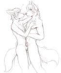  &hearts; auric black_and_white canine frottage gay male monochrome nude penis wolf 