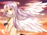  angel_beats! ayame_(norie11) blazer brown_eyes jacket school_uniform silver_hair solo tenshi_(angel_beats!) wings 