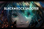  black_rock_shooter black_rock_shooter_(character) blue_eyes blue_hair burning_eye colored_eyelashes ena1215 eyelashes face glowing letterboxed portrait solo text_focus 