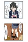  blazer blonde_hair blush breath brown_hair camera comic debaiso extra footwear glasses green_eyes green_hair hairband hard_translated k-on! kneehighs kotobuki_tsumugi miyamoto_akiyo pussy_juice school_uniform skirt socks tainaka_ritsu translated trembling 