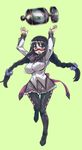  akemi_homura alternate_breast_size arms_up bomb breasts doraemon glasses green_background kikuta large_breasts mahou_shoujo_madoka_magica md5_mismatch nuclear_weapon pantyhose red-framed_eyewear semi-rimless_eyewear solo under-rim_eyewear 