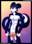  anthro clubstripes daria_mcgrain looking_at_viewer male mammal penis skunk solo underwear undressing 