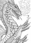  black_and_white dragon female feral macro magic monochrome scalie uhoh unknown_artist 