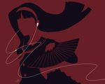  amagi_yukiko fan folding_fan headphones ipod_ad long_hair moriririnn persona persona_4 silhouette solo 