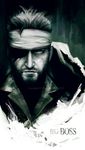  2009 artist_request bandana beard big_boss character_name dark eyepatch facial_hair greyscale headband male_focus manly metal_gear_(series) metal_gear_solid_3 monochrome mustache naked_snake solo 