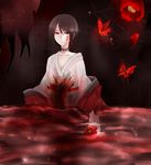  bad_id bad_pixiv_id blood blood_on_face bloody_clothes bug butterfly fatal_frame fatal_frame_2 flower ghost highres insect japanese_clothes kimono kurosawa_sae kurozatou_owata short_hair solo tears 