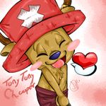  &hearts; antlers blue_nose blush cervine chopper deer hat horn horns low_res male mammal one_piece solo tony_tony_chopper unknown_artist 