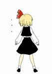  1girl blonde_hair bow from_behind hair_bow rumia short_hair solo standing touhou uro 