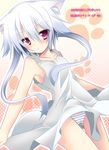  animal_ears copyright_request hikanyan panties personification solo underwear white_hair 