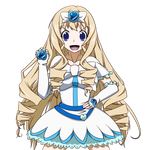  belt cecilia_alcott cosplay cure_white cure_white_(cosplay) dress drill_hair futari_wa_precure highres infinite_stratos long_hair magical_girl precure seiyuu_connection solo transparent_background tsukisso yukana 