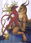  2008 big_penis breasts dragon drakkor equine female hooves horns horse horseshoes hybrid ki-rin licking male penetration penis scalie sex shackles shinigamigirl shinnie size_difference straight tail tail_grab tongue unicorn vaginal 