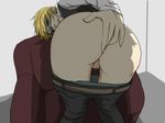  anal_fingering ass bent_over durarara!! fingering heiwajima_shizuo male male_focus orihara_izaya panties pants_down panty_pull presenting round_ass solo spankable underwear yaoi 