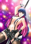  angry blush breasts covering large_breasts panty_&amp;_stocking_with_garterbelt pole pole_dancing stocking_(character) stocking_(psg) 