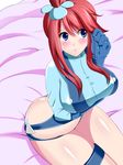  ass banned_artist blue_eyes blush breasts fay_(fay_axl) fuuro_(pokemon) gloves gym_leader hair_ornament large_breasts long_hair open_mouth pokemon pokemon_(game) pokemon_bw red_hair solo 