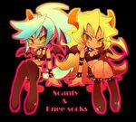  chibi inumimi-syndrome kneesocks_(psg) multiple_girls panty_&amp;_stocking_with_garterbelt scanty_(psg) siblings sisters sitting thighhighs 