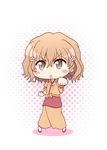  brown_eyes brown_hair clenched_hands flower hair_flower hair_ornament hanasaku_iroha japanese_clothes kaleido_yuki kissuisou_uniform matsumae_ohana nakai_(waitress) open_mouth short_hair solo 