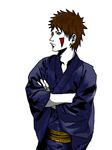  black_eyes brown_hair inuzuka_kiba male_focus naruto simple_background solo uro_(andyandyandyandy) white_background 