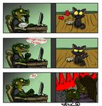  alligator cat comic cute feline funny furries_with_pets lol male neko! pet reptile scalie 
