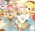  bad_id bad_pixiv_id basket black_tea blonde_hair bread breasts cake candy chair charlotte_(madoka_magica) cheese cream_puff cup cupcake drill_hair eating feast fingerless_gloves food fork from_behind fruit fruit_tart glass gloves highres ice_cream large_breasts looking_back magical_girl mahou_shoujo_madoka_magica minatsuki_randoseru pancake pie pudding sitting slice_of_cake stool strawberry strawberry_shortcake strawberry_tart swiss_cheese table tea teacup thighhighs tiered_tray tiramisu tomoe_mami tray treasure_chest twin_drills twintails yellow_eyes 