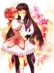  akemi_homura bad_id bad_pixiv_id black_hair blush bubble_skirt closed_eyes hairband hand_kiss kaname_madoka kiss long_hair magical_girl mahou_shoujo_madoka_magica mika_(1020mk) multiple_girls pantyhose pink_eyes pink_hair profile short_hair short_twintails skirt twintails wrist_grab yuri 