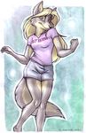  blonde_hair canine cute dj_kerda erin_middendorf female hair shirt shorts solo toony wolf 