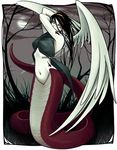  &dagger; dark feathers female goth naga solo wings 