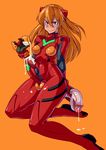  1girl blue_eyes blush breasts cum cum_on_penis cup futanari hair_ornament long_hair mikoyan neon_genesis_evangelion orange_hair penis plugsuit simple_background skin_tight solo soryu_asuka_langley souryuu_asuka_langley testicles what wine_glass 