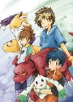  2boys 2girls digimon digimon_tamers female fox guilmon hangdok henry_wong human li_jenrya makino_ruki male mammal matsuda_takato multiple_boys multiple_girls renamon rika_nonaka scalie takato_matsuki terriermon unknown_artist 