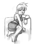  female human katnappe looking_at_viewer mammal not_furry plain_background sitting solo unknown_artist white_background xiaolin_showdown 