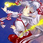  bad_id bad_pixiv_id face fire fujiwara_no_mokou hands lips looking_back solo tohroh touhou 